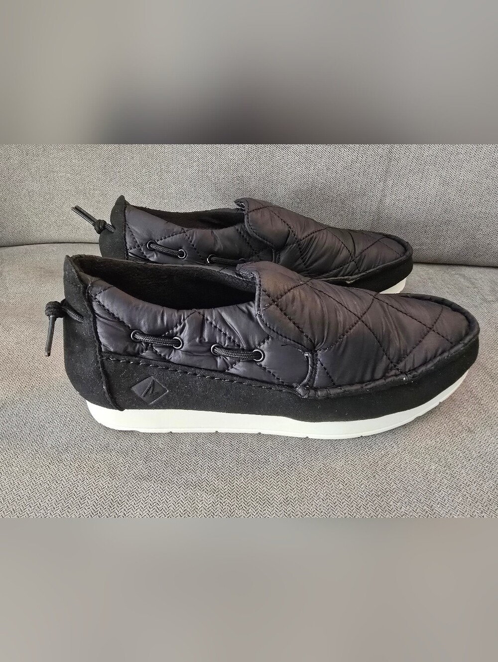 NWOB Sperry Quilted Black Slip-On Sneakers - Men's 8